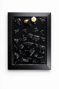 Handmade Perfume Bottle Resin Wall Art Frame – Luxury Epoxy Decor (Obsidian Edition)