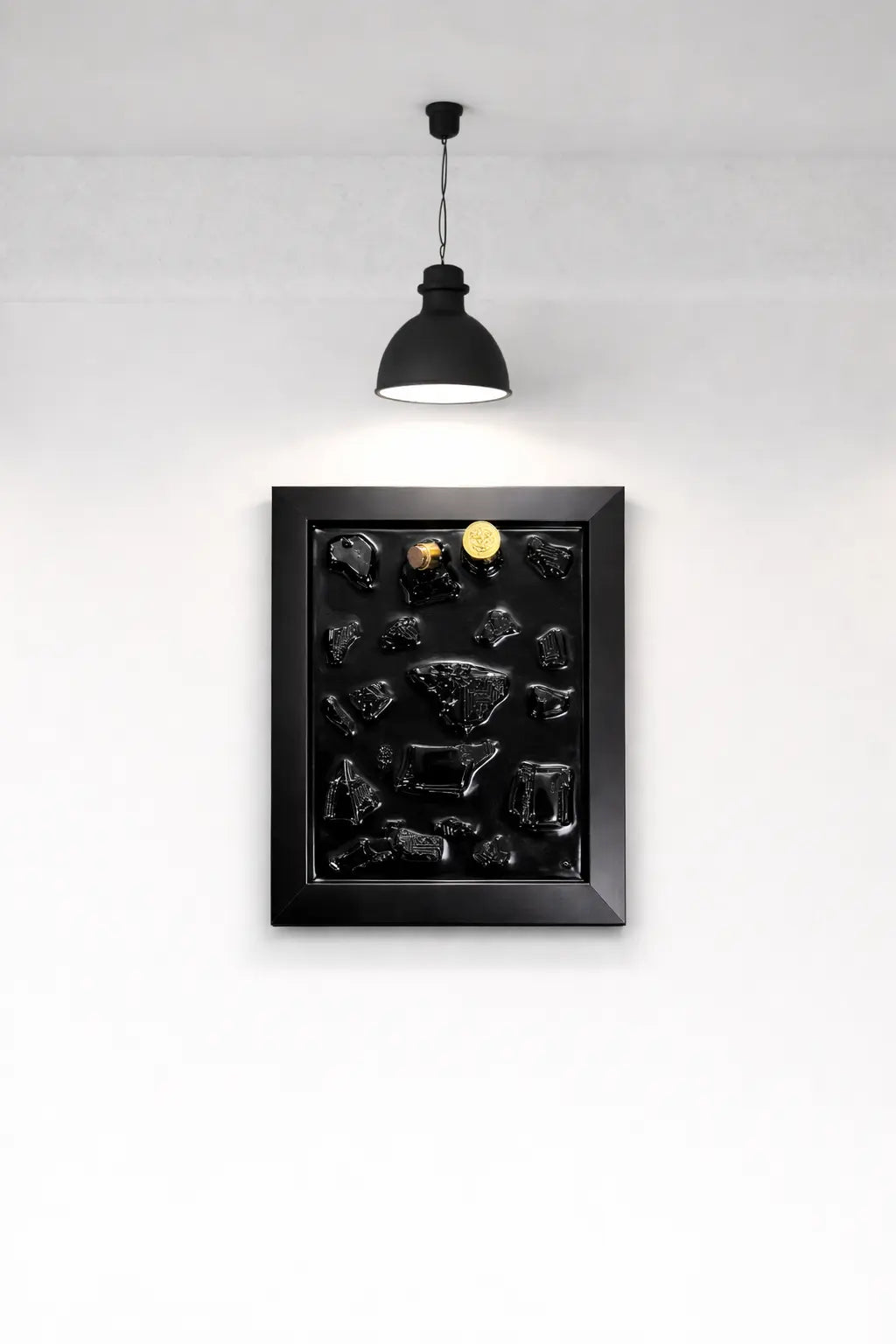 Handmade Perfume Bottle Resin Wall Art Frame – Luxury Epoxy Decor (Obsidian Edition)