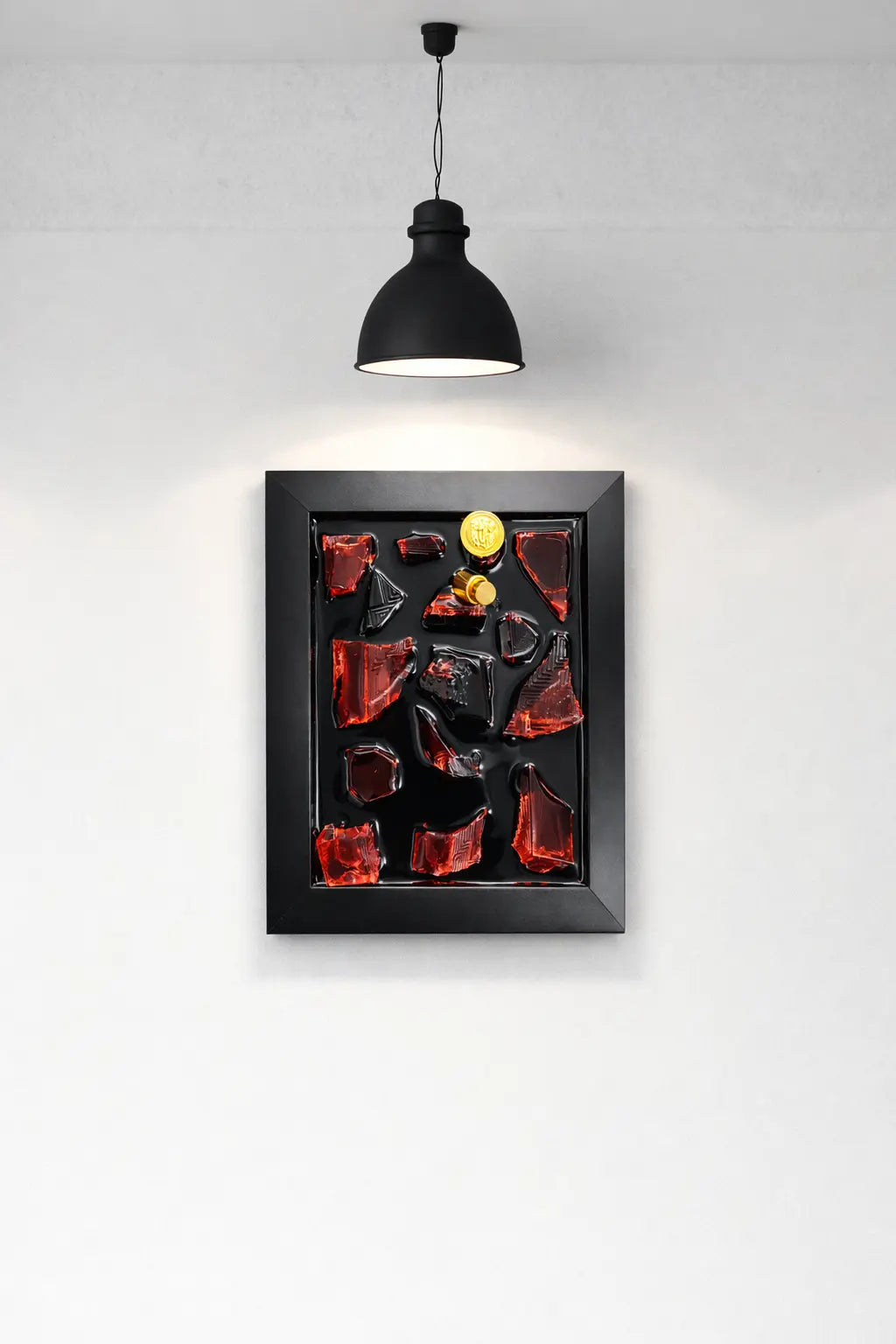 Handmade Perfume Bottle Resin Wall Art Frame – Luxury Epoxy Home Decor (Red Edition)