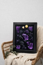 Handmade Perfume Bottle Resin Wall Art Frame – Luxury Epoxy Home Decor (Violet Edition)