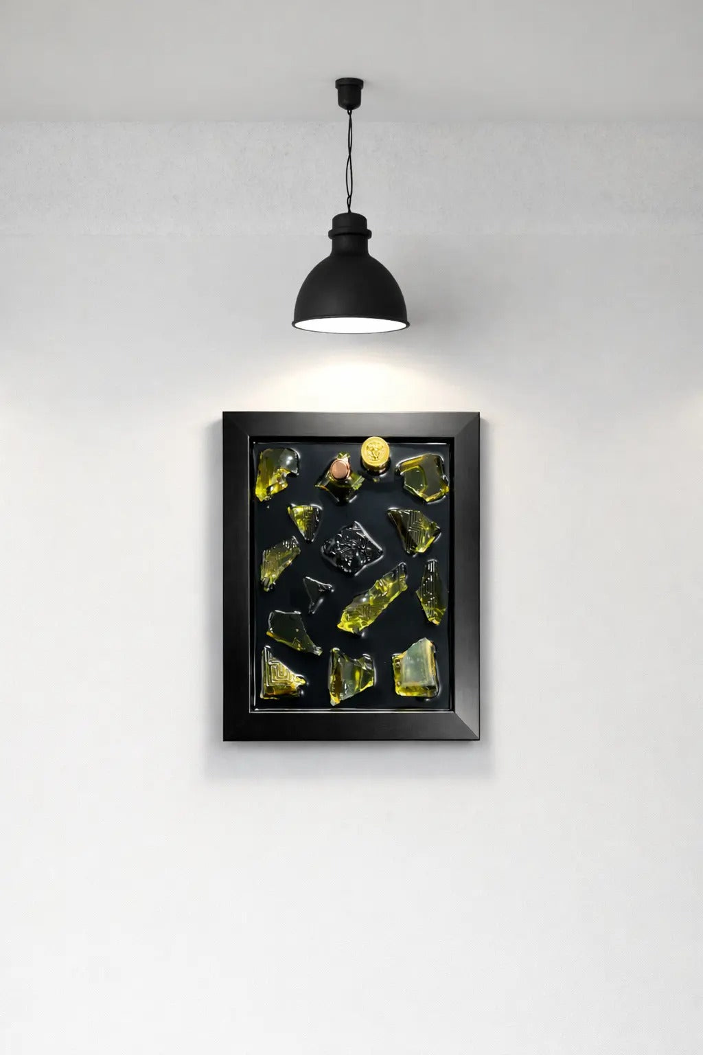 Handmade Perfume Bottle Resin Wall Art Frame – Luxury Epoxy Decor (Olive Edition)